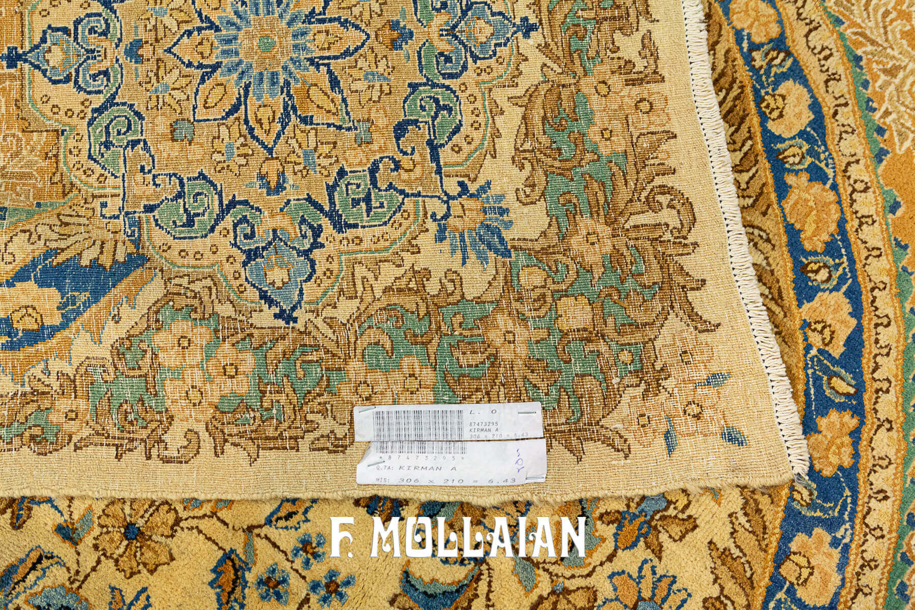 Hand-knotted Antique Kerman Carpet with mix of European-Persian Design n°:87473295